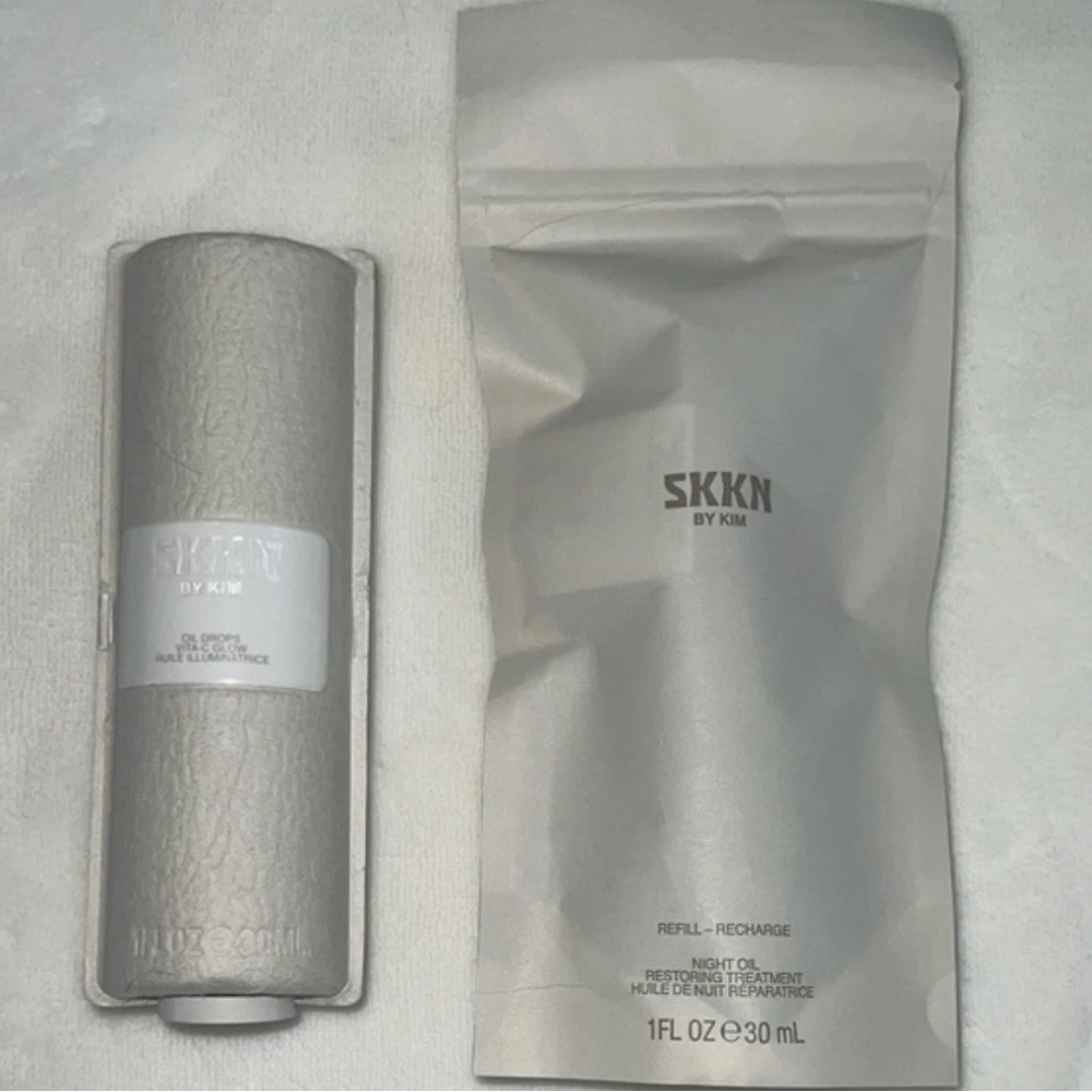 SKKN By Kim Vitamin C Glow 1oz & Night Oil Restoring Treatment Refill 1 fl oz
